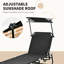 Chaise longue pliante à dossier réglable pour l'extérieur avec toit pare-soleil-130068206