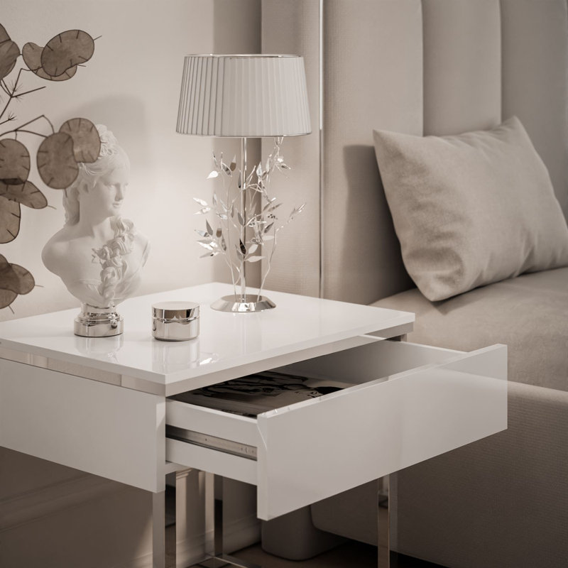 48cm W Manufactured Wood Bedside Table