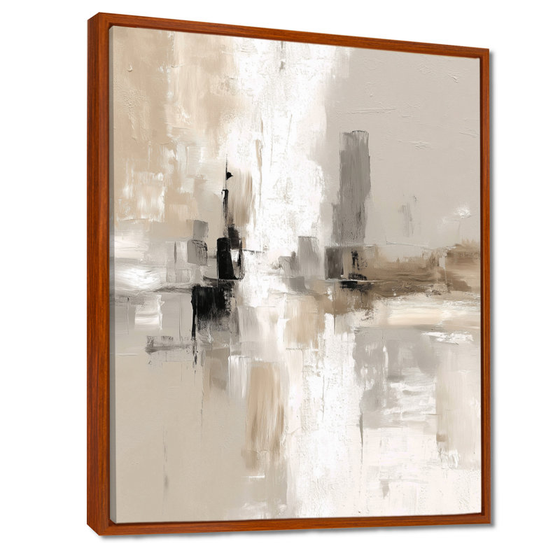 «Brown and Black Brushstroke», peinture abstraite sur toile cubique, art mural abstrait brun, H 20 po x l 12 po, Brun