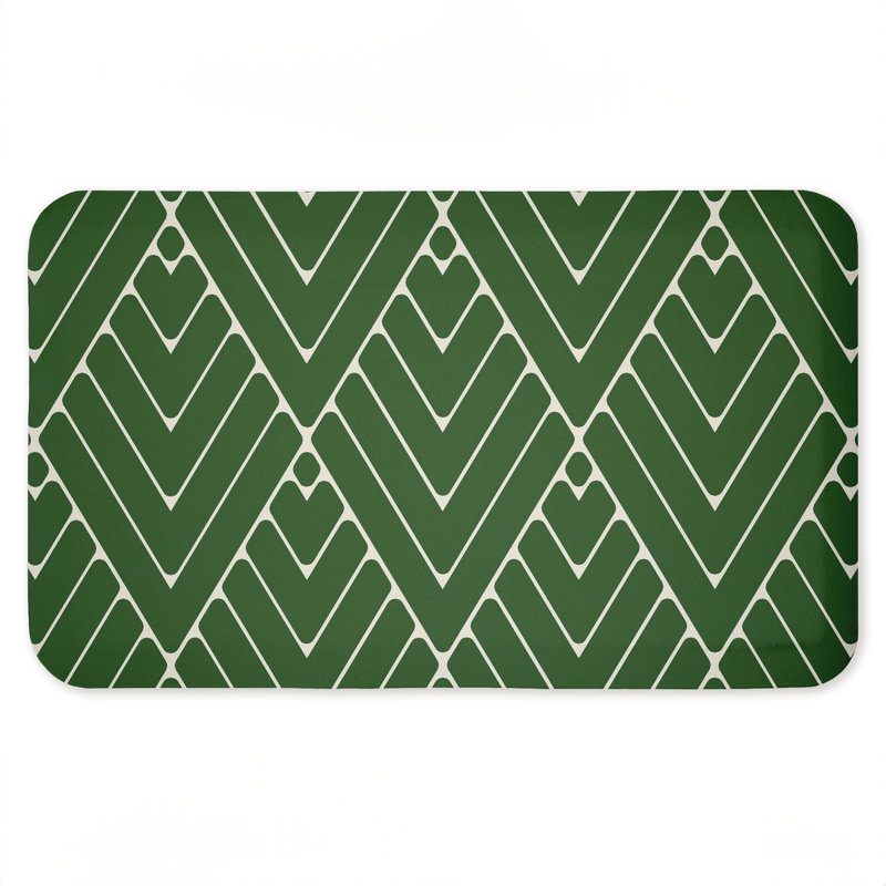 Tapis de sol Green Diagonals, Vert diagonales abstraites