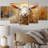 Sheep Texture II - Animals Wall Decor - 5 Panels