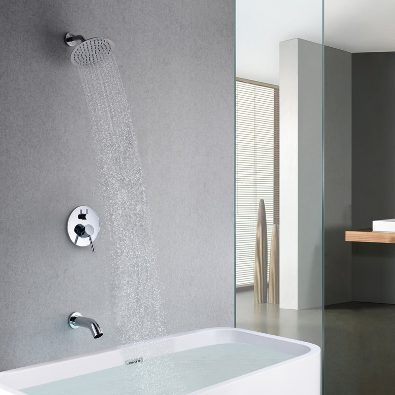 Complete Shower System with Rough in-Valve, Chrome