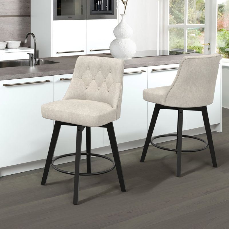 Linen Swivel Bar Stool-light Grey