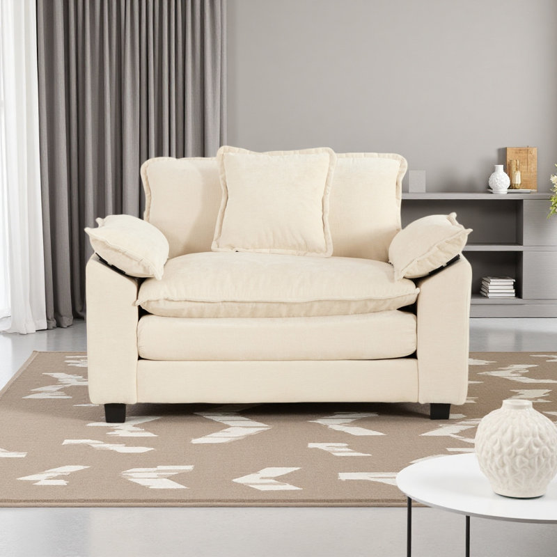 Canapé Cloud, siège simple, canapé modulaire moderne, pour chambre à coucher et appartement dans le salon, coussin de siège rembourré à double couche confortable, tissu chenille respirant