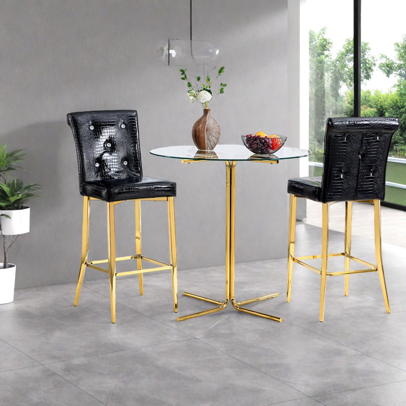 Ensemble de table de salle à manger compacte (doit inclure la table et la chaise), ensemble de cuisine moderne en verre et métal