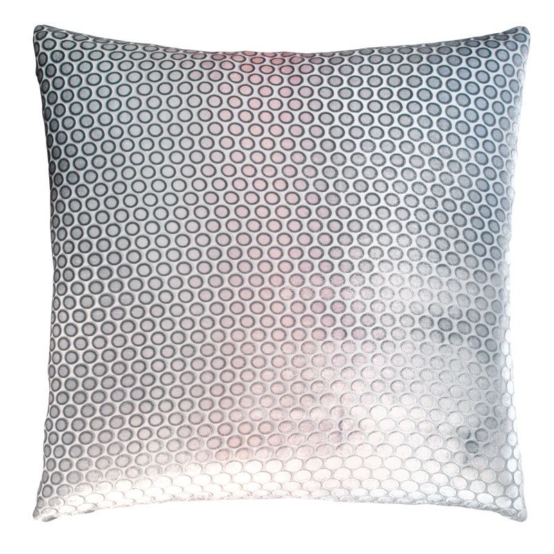 Dots Square Velvet Pillow Cover & Insert, 20"H x 20"W, Moonstone
