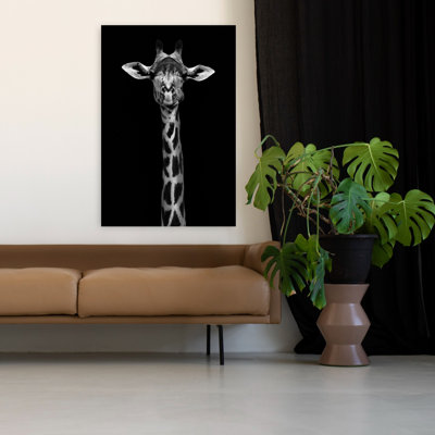 Art contemporain, portrait de girafe minimaliste