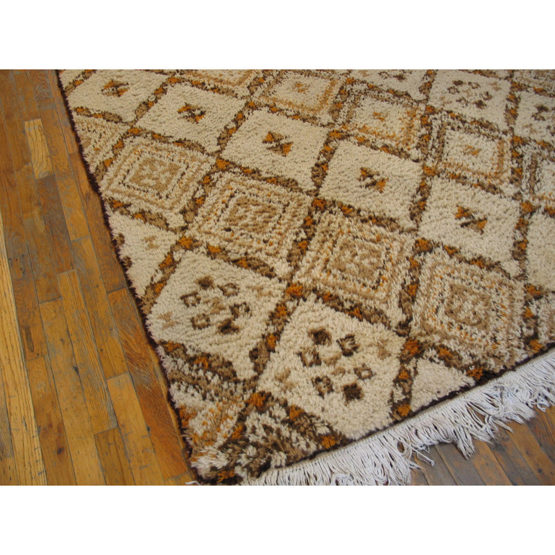 Tapis ivoire berbère tribal marocain rétro ivoire