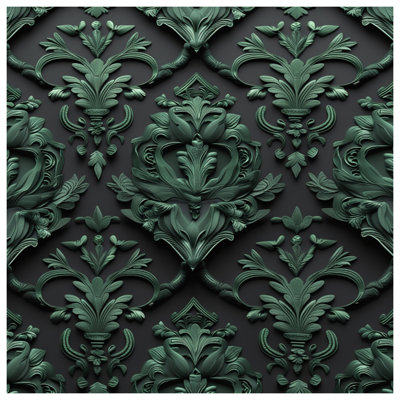 Ornate Green Damask Comforter
