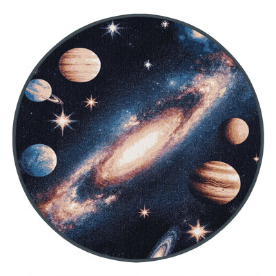 Machine Washable Space Gray Area Rug