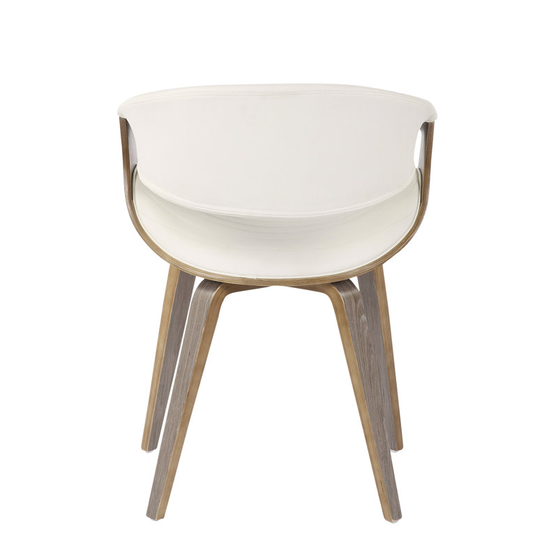 Chaise de salle à manger moderne en bois et similicuir Mid-Century | Idée de cadeau, Gris, White