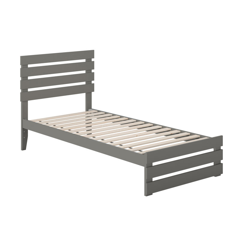 Jaqson Slat Bed, Gray, Extra-long Twin