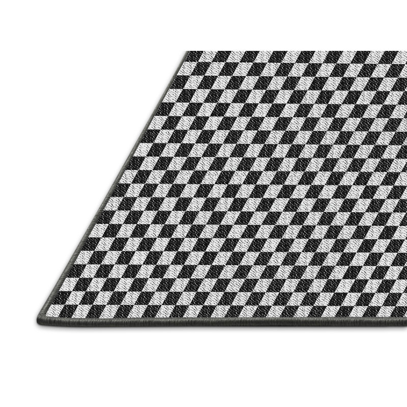 Tapis noir à carreaux Daira, Rectangle 5 pi x 7 pi