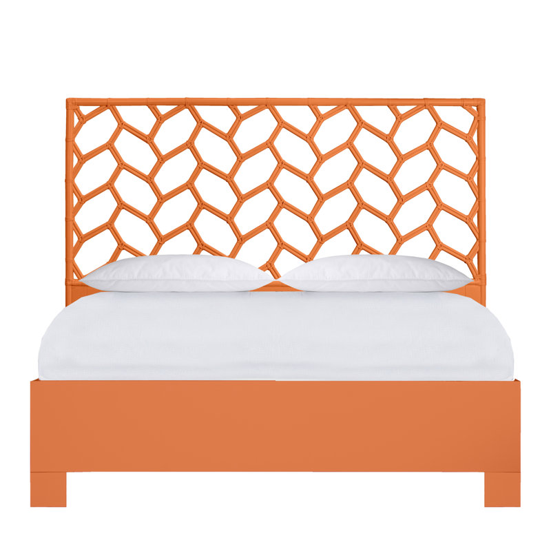 Silas Queen Standard Bed, Black, King, Citrus Orange