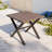 Square Patio Coffee Table, Outdoor Side Table with Wood Grain Top
