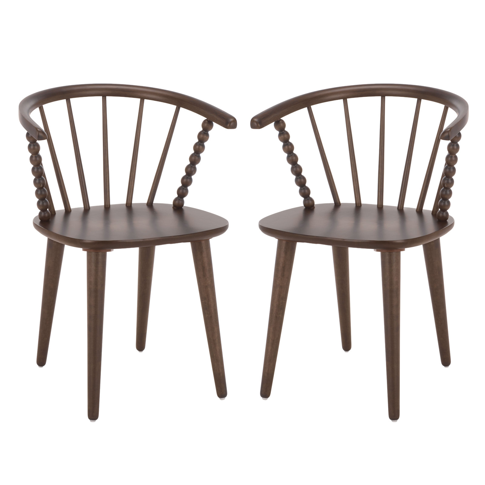 Paras Curved Back Dining Chair, Dark Walnut