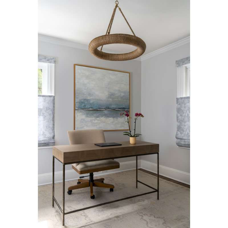 Lustre en roue de chariot Roxanne, H 100 po x l 24 po x P 24 po