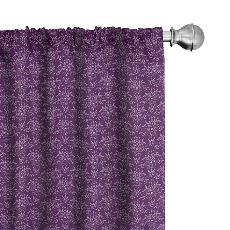 Damask Semi-Sheer Rod Pocket Curtain Panels, 28" x 84"