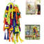 Parrot Chewing Toys in Multicolor with Natural Wood and Rope