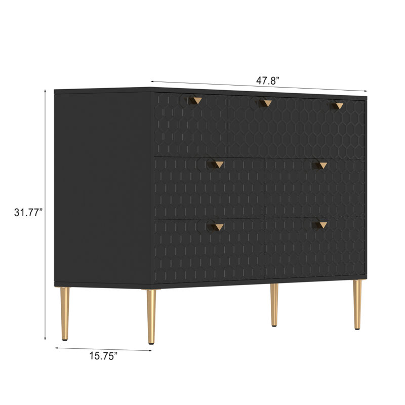 Modern 7-Drawer Storage Cabinet: Solid Wood Organizer For Bedroom, Office & Entryway - Versatile Contemporary Design, Noir