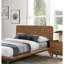 Lit plateforme en bois massif de très grande taille Mid-Century en noyer de style oriental, tête de lit à panneau, pieds inclinés fuselés, pièce unique pour les pieds de chambre à coucher, ensemble de matelas prêt à l'emploi-1355428669