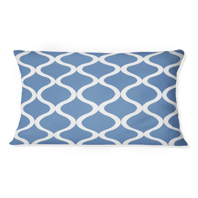 Coussin lombaire bleu Modern Trellis II