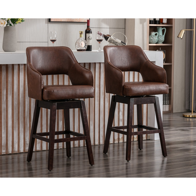 Kyalee Swivel Counter Stool, Brown, Dark Coffee