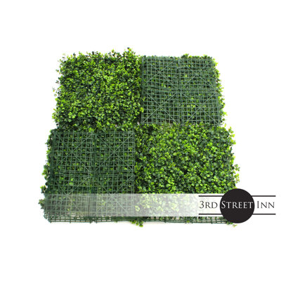 Panneaux de verdure India Aster protégés contre les rayons UV pour l'extérieur. Panneaux de 20 po x 20 po (ensemble de 4)