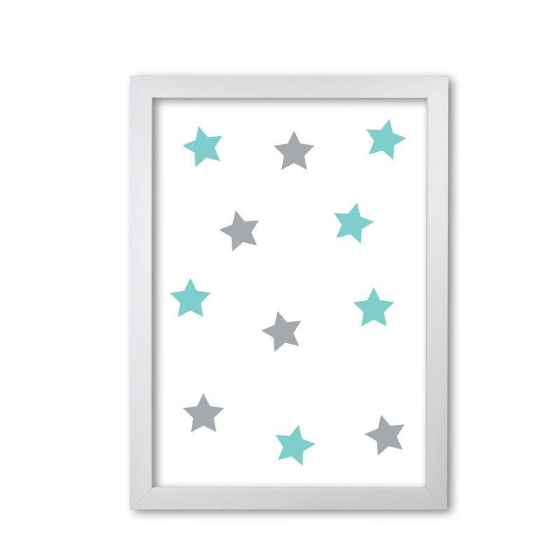 Stars - Print, 30 cm H x 21 cm W x 5 cm D, White Grain Frame