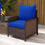 Ensemble de coussins et coussins de dossier de chaise de patio 4 pièces, ensemble de remplacement de siège, ensemble de coussins pour mobilier de jardin extérieur, bleu marine