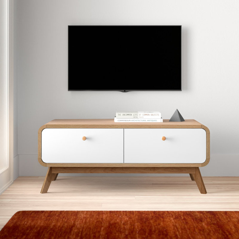 Allensby Unfinished TV Stand for TVs up to 43", Oak/White