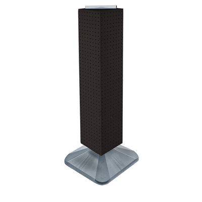 Four-Sided Pegboard Floor Display on Revolving Base. Spinner Rack Tower. Panel Size: 8"W x 40"H