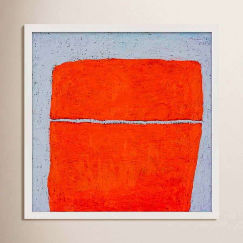 Tangerine Split Print by Stephanie Dennis, White, 30" H x 30" W  x 1.25" D