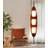 Vertical Oval Wood Panel Three Light Floor Light Fixture