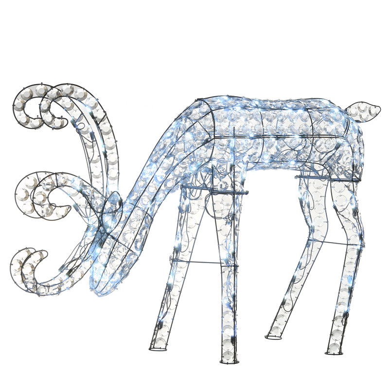 45" Crystal Bead Deer with LED Lights