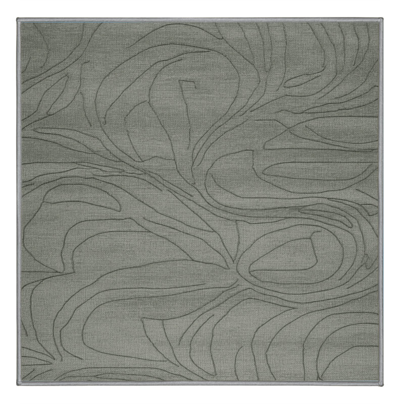 Tapis abstrait lavable à la machine, Carré 6 pi