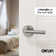 Arc Privacy Door Lever with Push Button and Round Rosette
