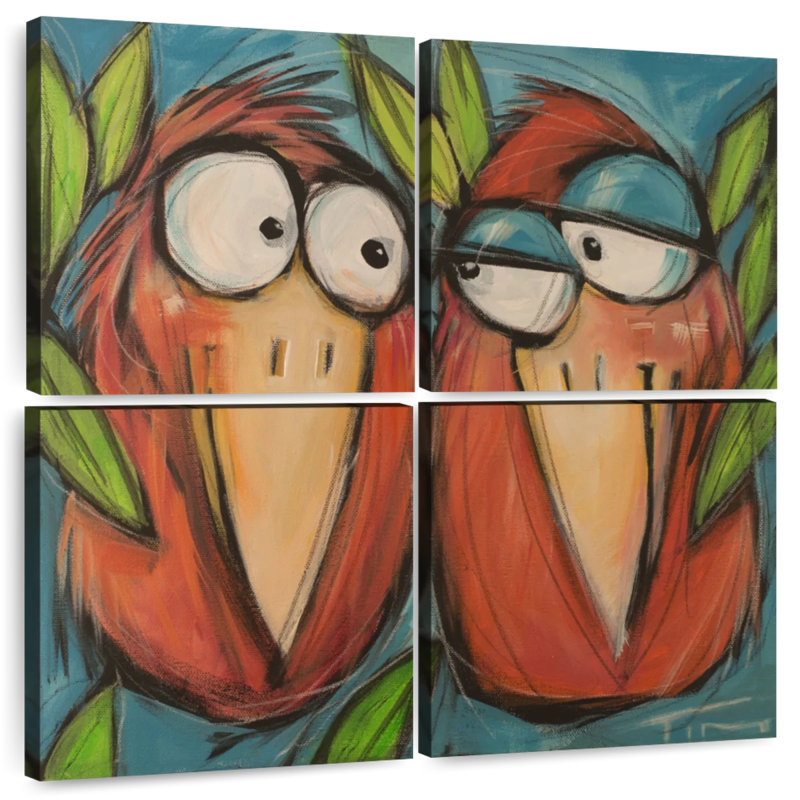 Brampt flirter des oiseaux amoureux, H 18 po x l 18 po