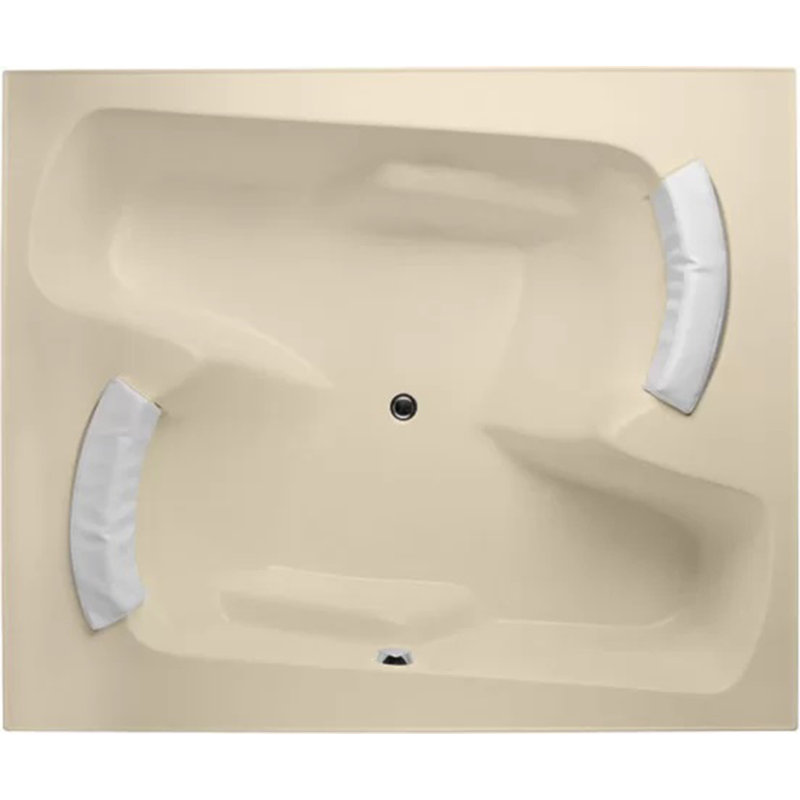 Penthouse 72'' L Soaking Bathtub, Bone, Satin Nickel