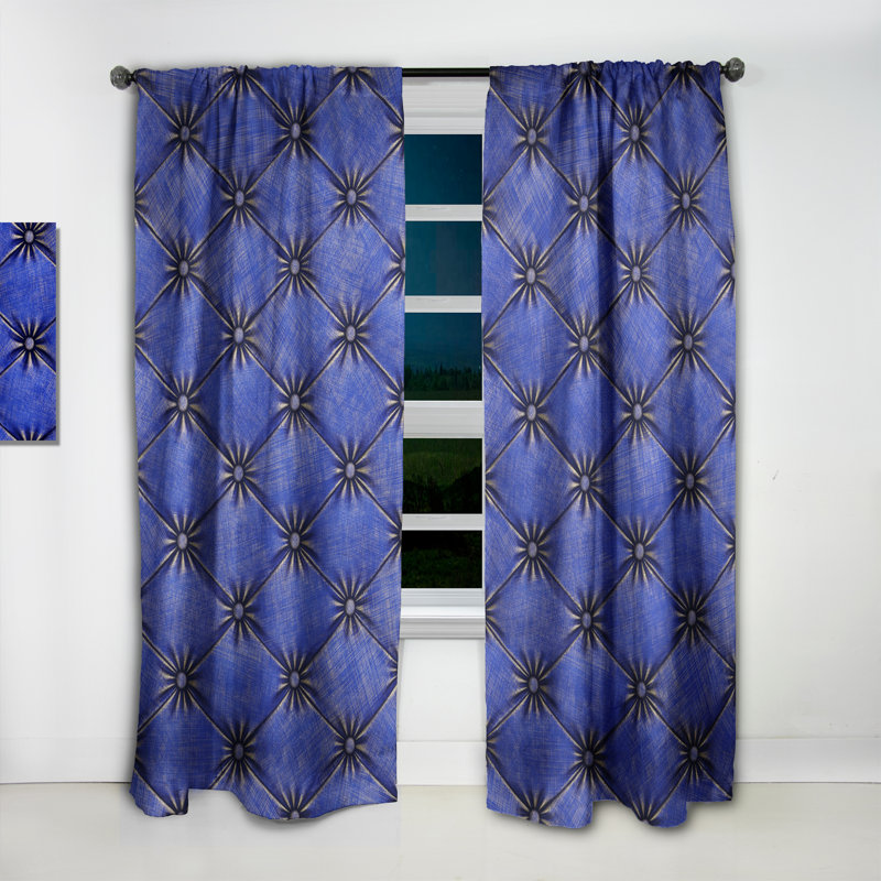 Panneau de rideau simple occultant moderne bleu occultant en cuir bleu, L 52 po x L 90 po