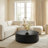 35.43 Inch Modern Round Coffee Table MDF Coffee Table for Living Room,Drum Center Table for Apartment,No Need Assembly,Black