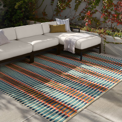 Geometric Blue Area Rug