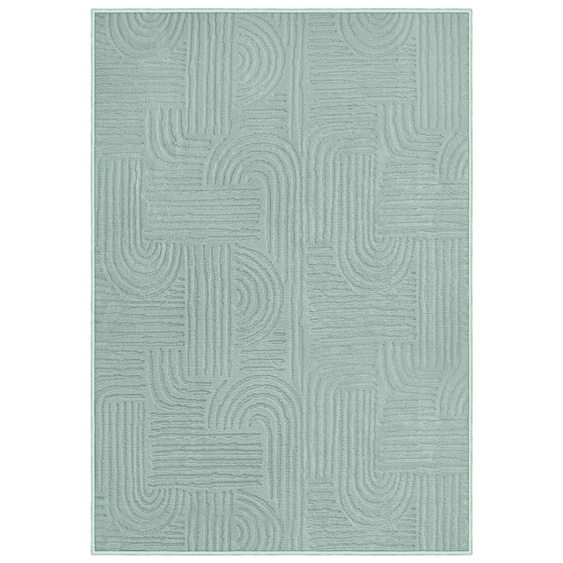 Geometric Area Rug, Sage Green, Rectangle 160 x 230 cm