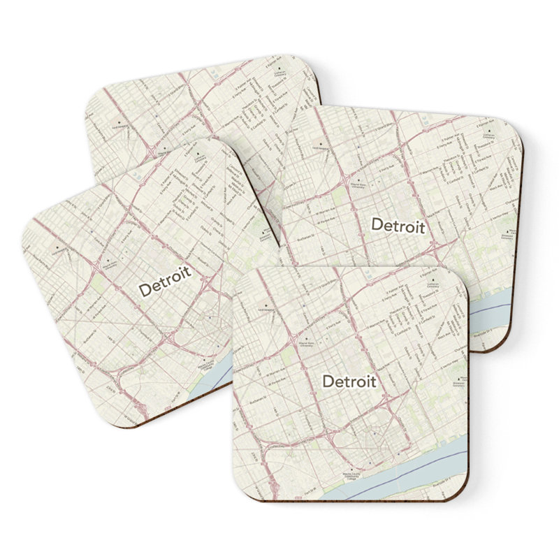 Sous-verre carte des États-Unis, Détroit