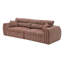 Canapé tissé à compression en chenille rayée, canapé compact à rangée droite avec éponge haute densité, canapé économiseur d'espace requis pour un salon, un appartement ou un bureau (à rayures acajou)-1688832170