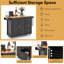 Solid Wood Top Kitchen Cart