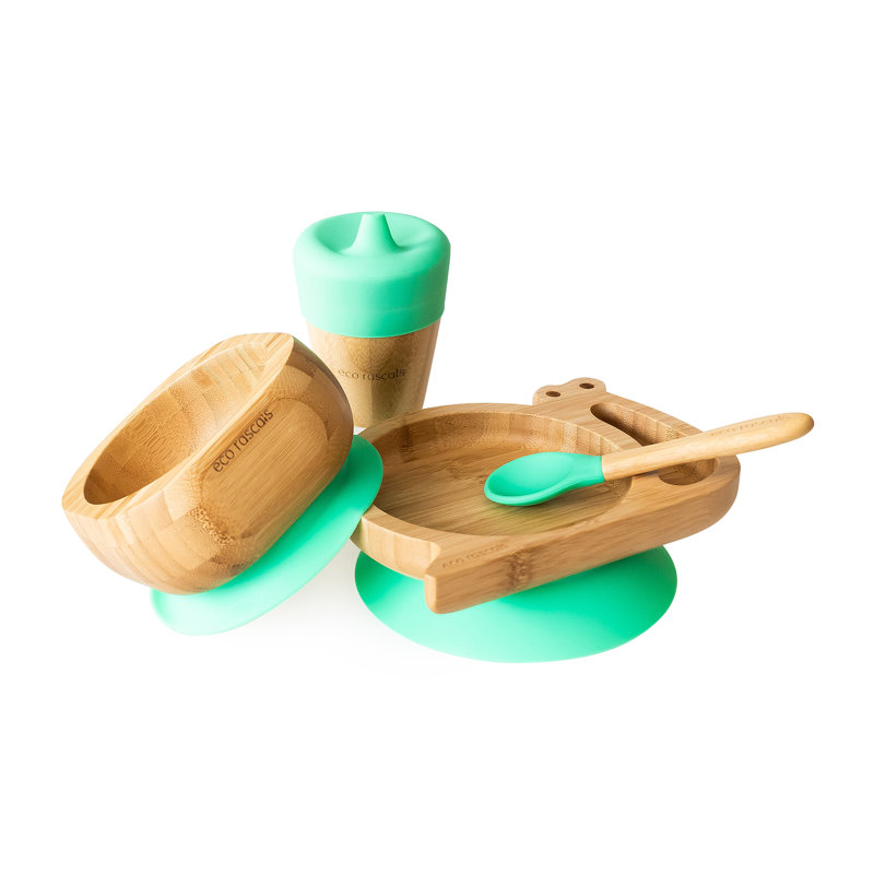 Bamboo Snail Plate Gift Set, Green
