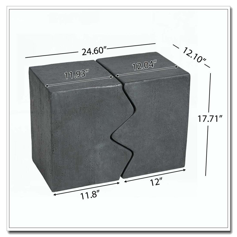 Tables d'appoint rectangulaires d'extérieur / d'intérieur, Gris Pierre