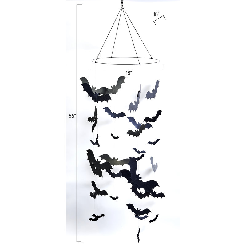 56" Halloween Hanging Bats Mobile Decoration