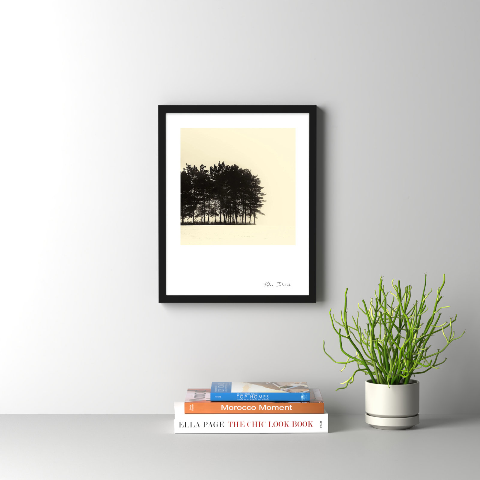 Garden Sign "Copse" Print by Peter Dušek, Black, 20" H x 16" W x 1.25" D